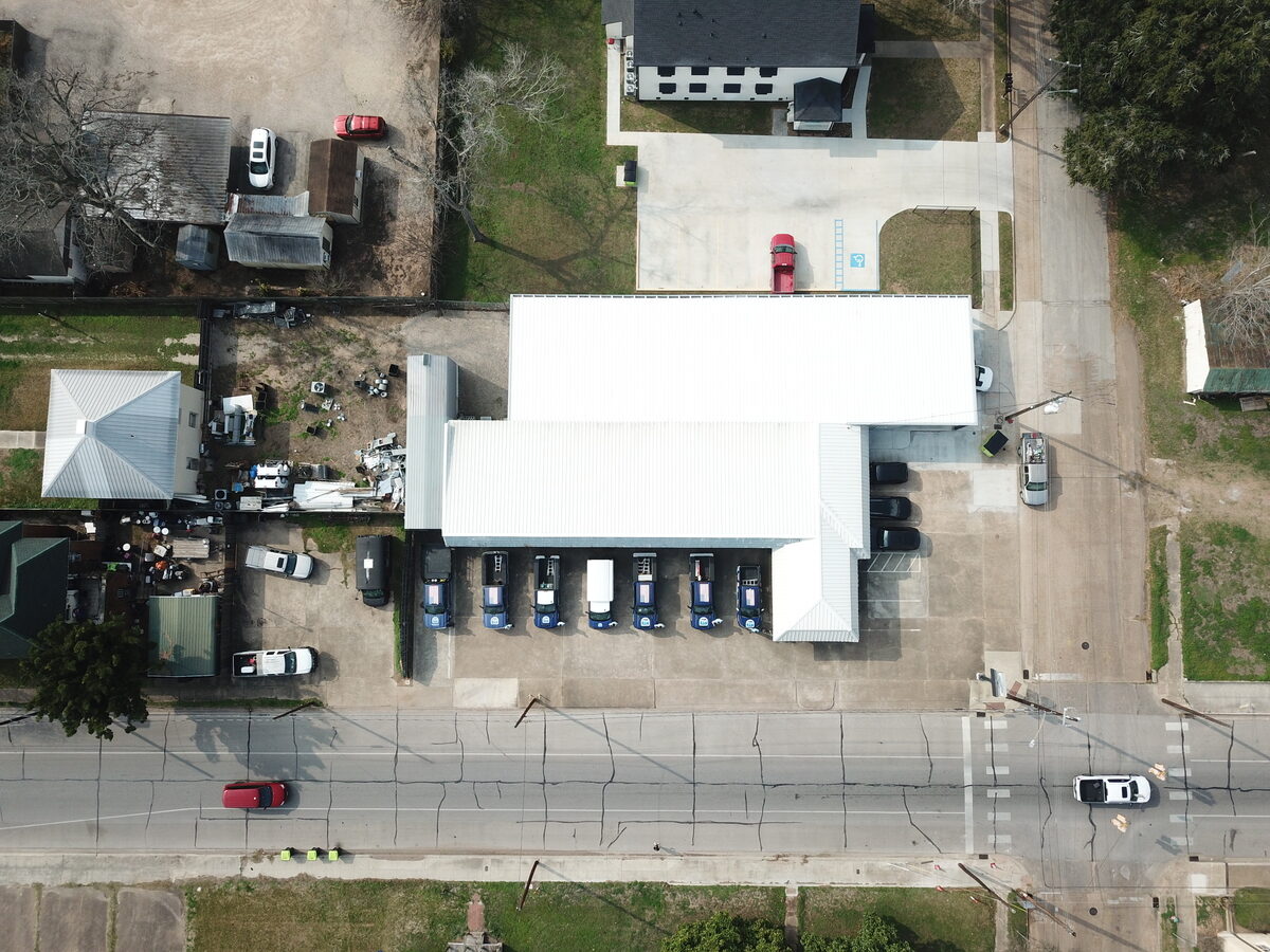 drone shot of facility